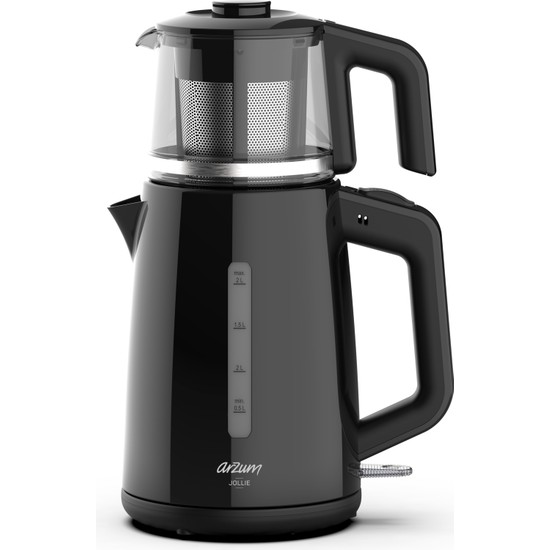 Arzum AR3151 Jollie Çay Makinesi 1650W, 1 L Demlik Kapasitesi, Siyah