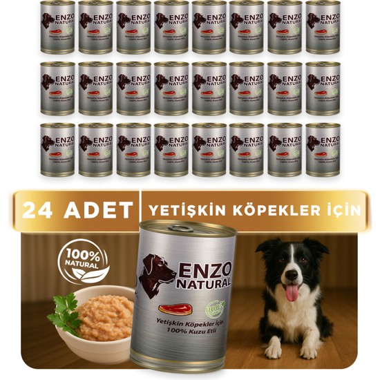 Enzo Natural Kuzu Etli Yaş Köpek Maması 410 grx24