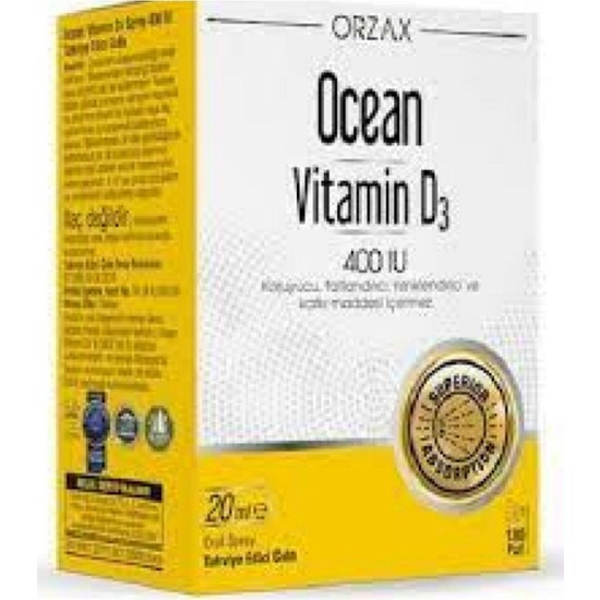 Orzax Vitamin D3 400 Iu Sprey 20ML (Glutensiz)