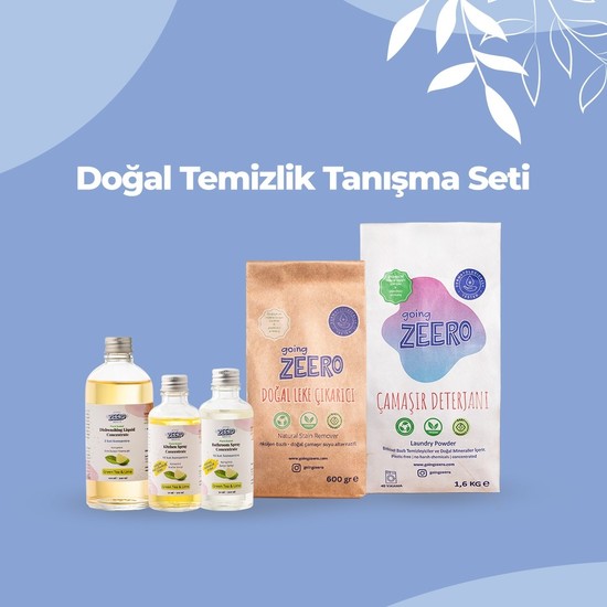 Going Zeero Doğal Temizlik Tanışma Seti 1.6 kg 40 Yıkama Bitkisel Çamaşır Deterjanı ve Leke Çıkarıcı
