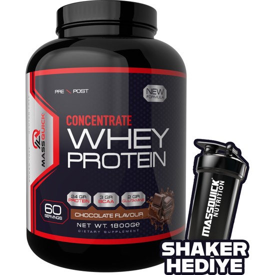 Massquick Concentrate Whey Çikolata Aromalı Protein Tozu 1800gr 60 Servis
