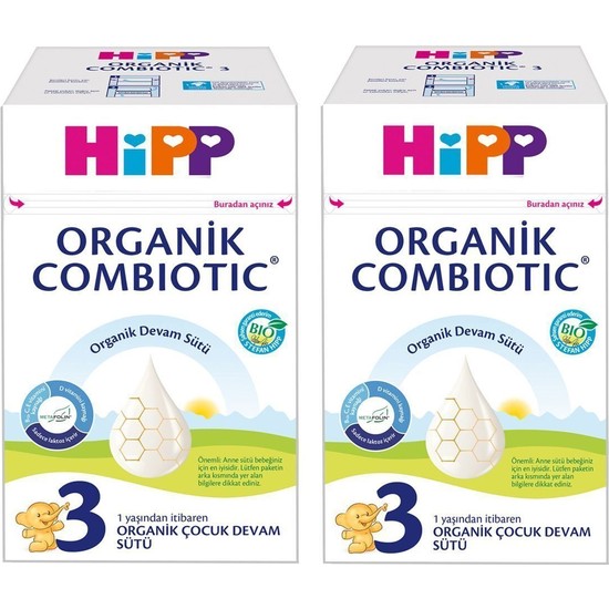 Hipp Organik Combiotic Bebek Sütü 600 GR X2 Adet 12-24 Ay İçin Gluten İçermez