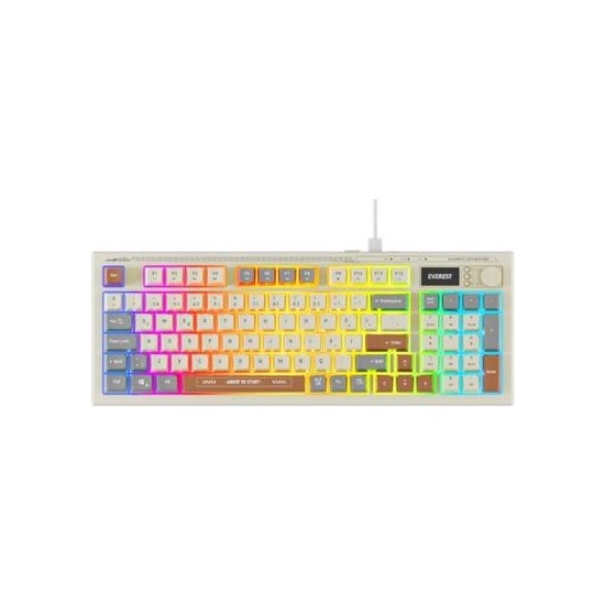 Everest Kb-79 Sılent Pro Gri-Gri Mavi-Kahve Sessiz Rgb Q Membrane Oyuncu Klavyesi