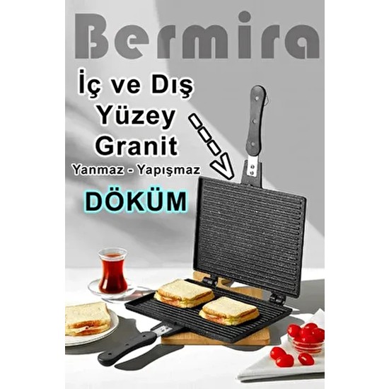 Bermira Home Collection Granit Döküm Ocak Üstü El Tostu