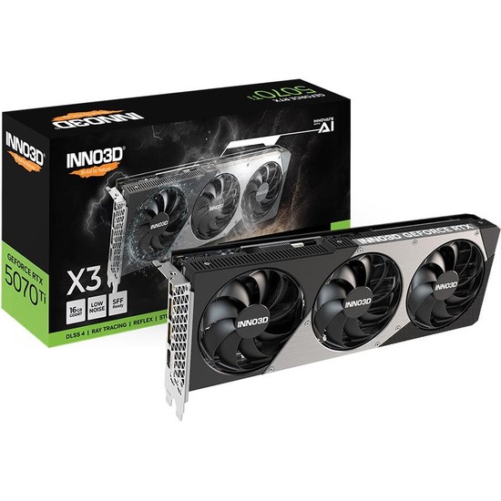 Inno3d Geforce RTX 5070 TI X3 16GB GDDR7 Ekran Kartı 256BIT DLSS 4 Soğutma ve Bağlantı Çıkışları
