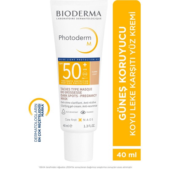 Belirtilmemiş Photoderm M Spf 50 Açık Cilt Tipi Güneş Kremi 40 ml Yüksek Koruma Özelliği ile