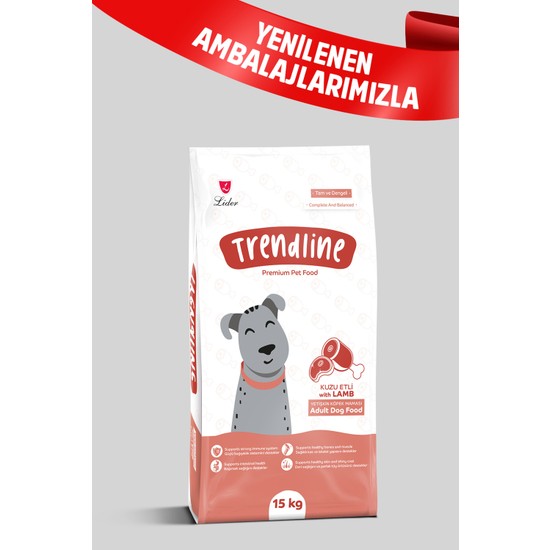Trendline  Kuzu Etli Yetişkin Köpek Maması 15 kg