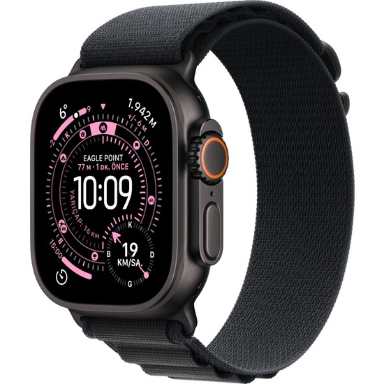 Apple Watch Ultra 3 Gps + Cellular, 49 mm Siyah Titanyum Kasa ve Siyah alpine loop - Küçük Boy