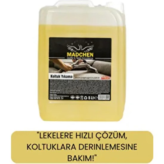5 Lt Madchen Koltuk Yıkama Deterjanı Köpüksüz Formül ile Hızlı Kuruma ve Leke Çıkarma