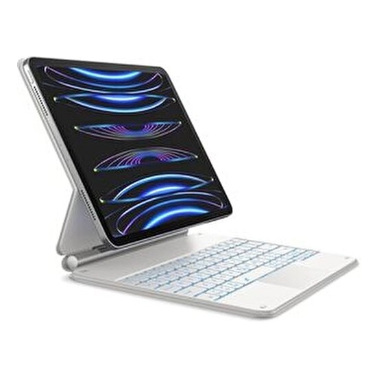 Fogy Ipad Air 11 4/5 Nesil M1/m2/m3 Uyumlu Türkçe Q Klavyeli Magic Keyboard Touchpad Işıklı Kılıf