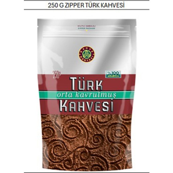 Kahve Dünyası Türk Kahvesi Orta Kavrulmuş Öğütülmüş 250GR Paket