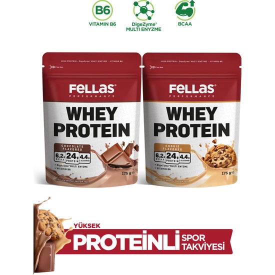 Fellas Whey Protein Tozu|24 g Protein 10 Servis|2'li Deneme Paketi (175g x 2)