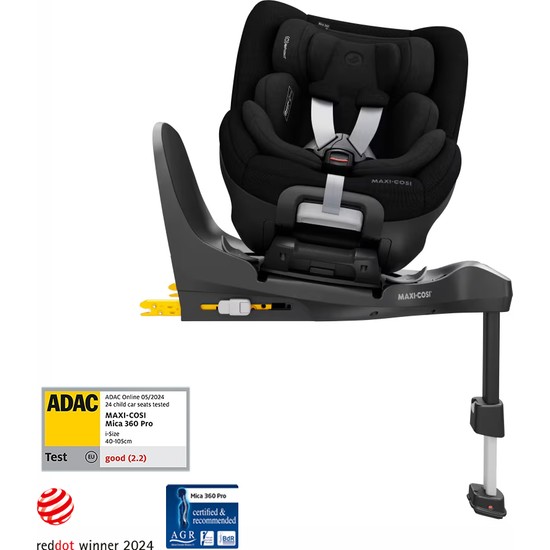 MaxiCosi Mica 360 Pro İSize Dünyanın İlk Kızaklı, Araç Dışına Çıkabilen Adac'Lı İsofix'Li 360 Dönebilir Yatabilir 018 Kg Bebek Oto Koltuğu Authentic Black