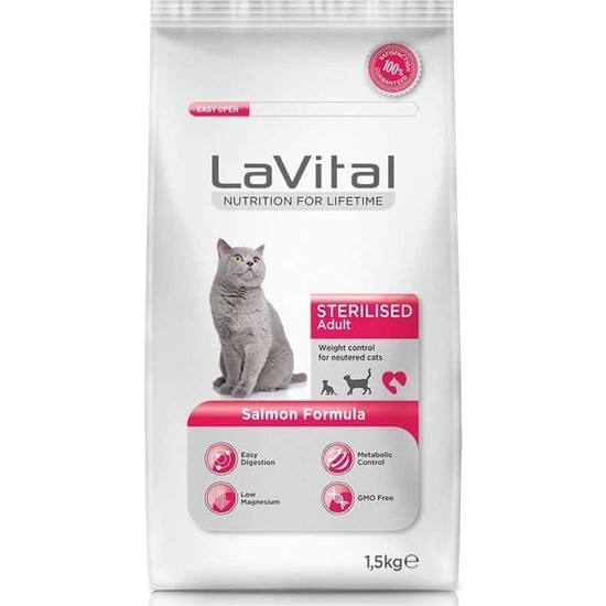 LaVital Somonlu Kısırlaştırılmış Kedi Maması 1,5 Kg
