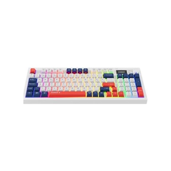 Everest Kb-85 Sılent Pro Kablosuz Beyaz/mavi/kırmızı Sessiz Rgb Wireless 2.4ghz + Bt Q Membrane Oyuncu Klavyesi