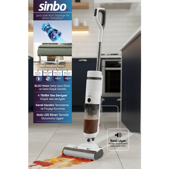 Sinbo SFC-4103 Islak-Kuru Yüzey Temizleyici-Beyaz