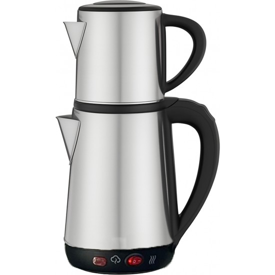 Mobee Crwn Çelik Çaydanlık Takımı 1,8L Elektrikli Çay Makinesi Gümüş Renk Modern Tasarım