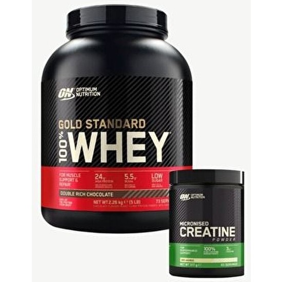 Optimum Nutrition Whey Gold Standard Çikolata Aromalı 2.26KG Kreatin 317G Kas Seti 72 Porsiyon İçerir Türkiye Menşeli