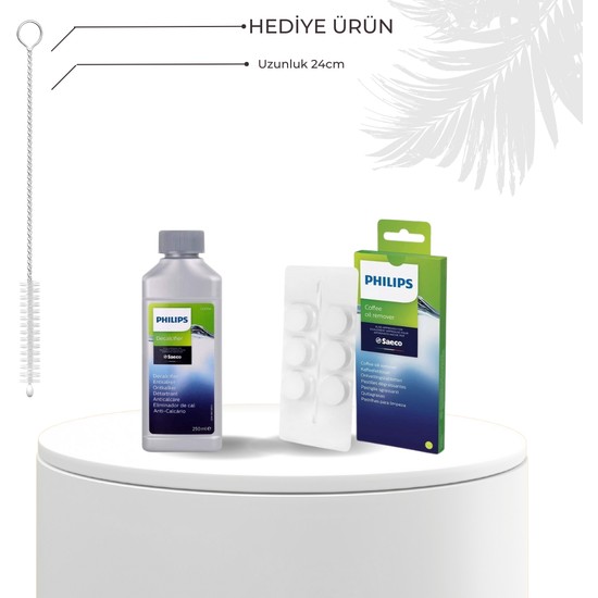 Philips CA6700/10 Espresso Makinesi Kireç Temizleme Solüsyonu , CA6704/10 Yağ Çözücü Tablet 2'li Set