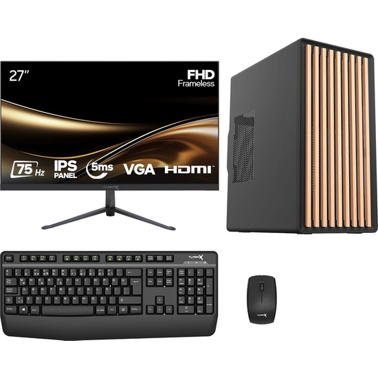 Turbox TX8024 I5 14400 16GB Ddr4 Ram 1tb M.2 Nvme SSD 27 Inç Monitör Masaüstü Ofis Hazır Sistem