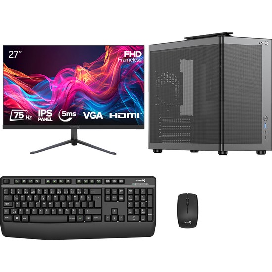 Turbox TX7533 I5 14400 16GB Ddr4 Ram 512GB M.2 Nvme SSD 27 Inç Monitör Masaüstü Ofis Hazır Sistem