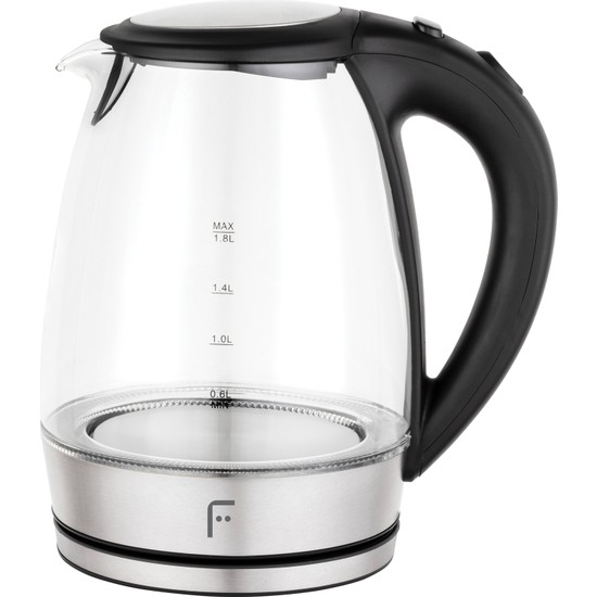 Fakir Ojo Cam Su Isıtıcı Kettle 1,8 Litre Siyah Modern Tasarım Otomatik Kapanma Özelliği