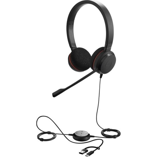Jabra Evolve 20 Duo Usb-C/a Ms Mikrofonlu Kulak Üstü Kulaklık