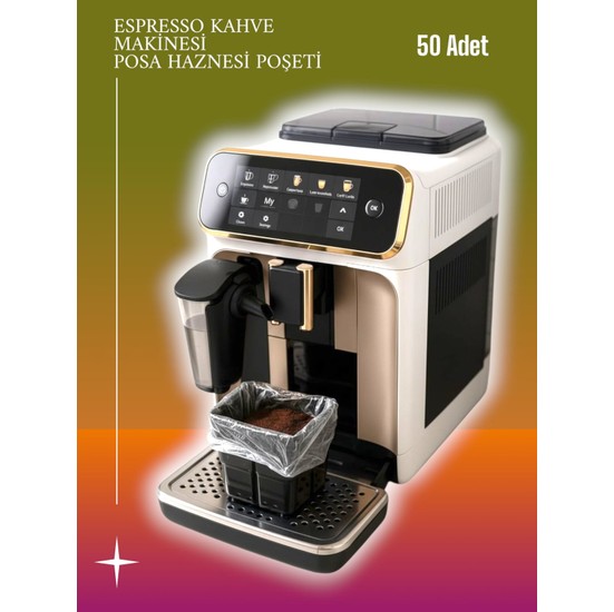 Markamanzi Kahve Makinesi Posa Haznesi Poşeti 50 Adet (17CM x 25CM) Plastik Malzeme Dayanıklı Yapı