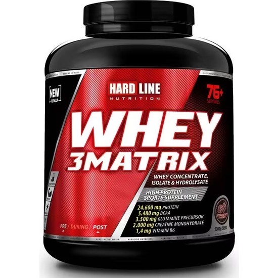 Hardline Nutrition Whey 3 Matrix 2300 Gr Çilek Aromalı