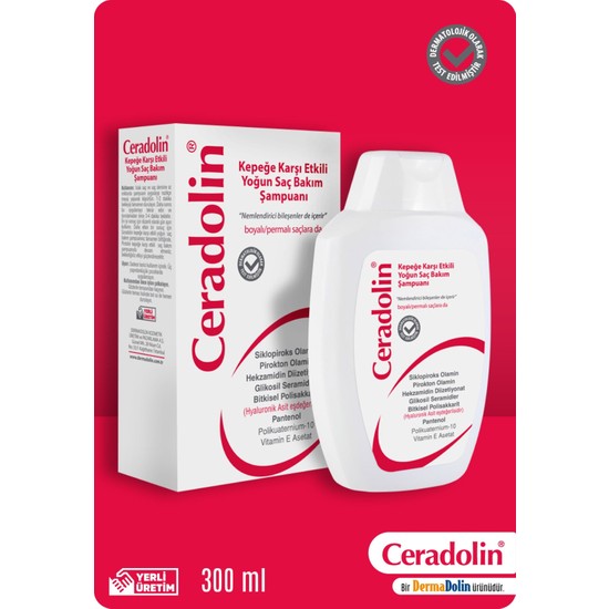 Dermadolin Ceradolin 300 ml Kepek Önleyici Dökülme Karşıtı Tüm Saç Tipleri İçin Şampuan