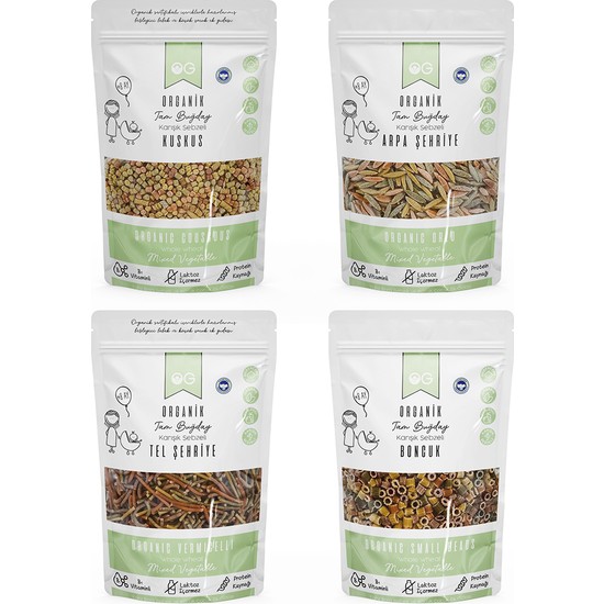 OG natural 4'lü Organik Tam Buğday Makarna Seti +8 Ay