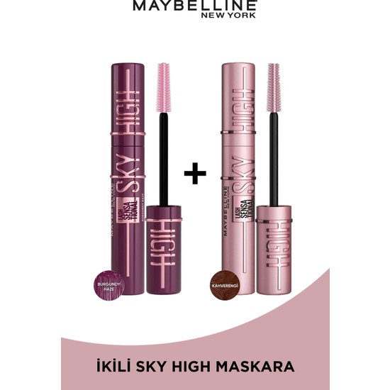 Maybelline New York Lash Sensational Sky High Burgundy Haze Maskara & Lash Sensational Sky High Kahverengi Maskara