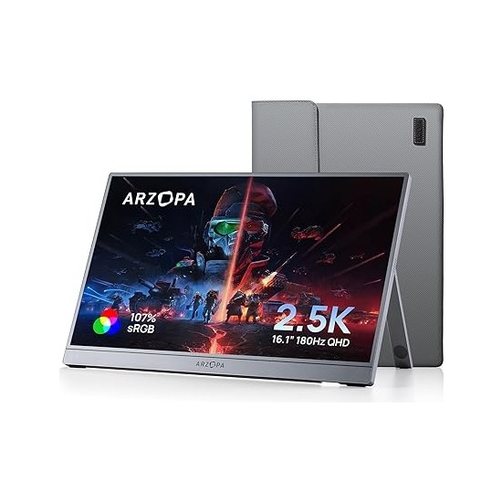 Arzopa Z3FC 16.1 Inç IPS Taşınabilir Monitör 2560 x 1440 Çözünürlük 180 Hz Yenileme Hızı
