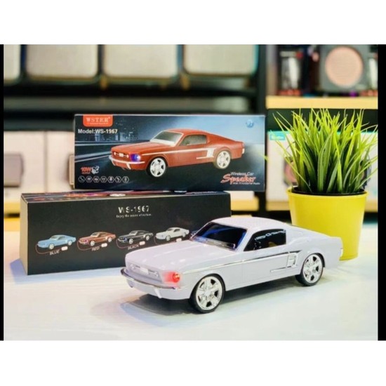1967 Model Mastang Klasik Araba Kablosuz Bluetooth Hoparlör Speaker 10 Watt Tws Fm Radyo Sd Kart USB