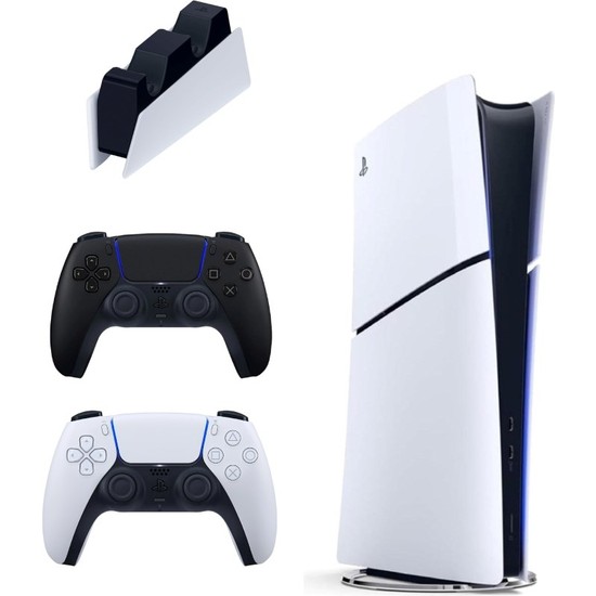 Sony Playstation 5 Slim Digital 825 GB + Şarj Istasyonu + 2. Siyah Dualsense Ithalatçı Garantili