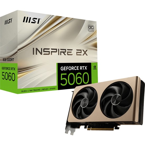 MSI VGA GEFORCE RTX 5060 8G INSPIRE 2X OC RTX5060 8GB GDDR7 128B DX12 PCIE 5.0 X16 (3XDP 1XHDMI)