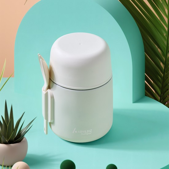 Aryıldız Protherm Duo Termos Krem 500 ml Alüminyum Malzeme ile Uzun Süre Sıcak ve Soğuk Tutma