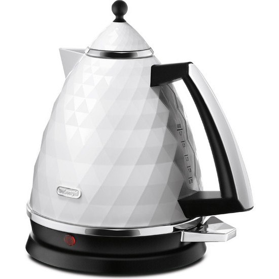 DeLonghi Brillante 1,7 Lt Su Isıtıcı - Paslanmaz Çelik Gövde, Otomatik Kapanma Özelliği, Hızlı Isıtma, 360° Dönebilir Taban, Beyaz Renk