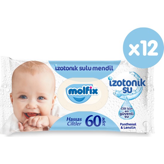 Molfix İzotonik Sulu Islak Mendil Hassas Ciltler 720 Adet