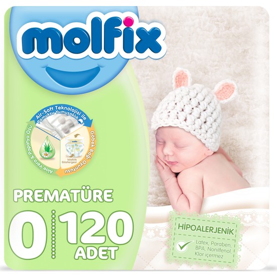 Molfix Prematüre 0 Beden Çocuk Bezi 120 Adet