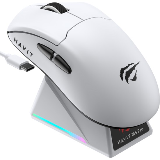 Havit Gamenote M5 Pro Superlight Kablosuz Gaming Mouse - 30.000 Dpı, PAW3950 - Rgb Şarj Standlı - Ekranlı