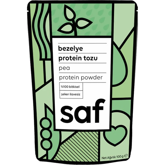 Saf Nutrition %100 Bitkisel Protein İçeren 100 g Bezelye Proteini Tozu
