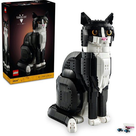 LEGO ® Ideas Smokinli Kedi 21349 - Hayvansever Yetişkinler için Dekoratif, Koleksiyonluk Model Yapım Seti (1710 Parça)