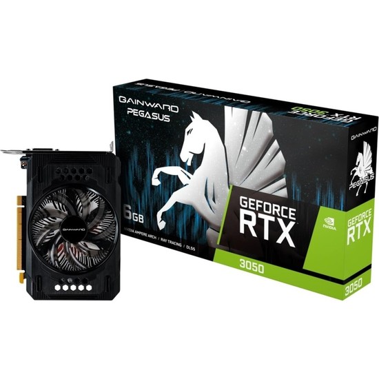 Gainward RTX3050 Pegasus 6GB GDDR6 1000 MHz Ekran Kartı Oyun Performansı İçin 96BIT Soğutmasız NE63050018JE-1070E