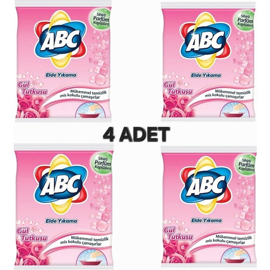 ABC Gül Tutkusu Elde Yıkama Çamaşır Deterjanı 600GT x 4 Adet