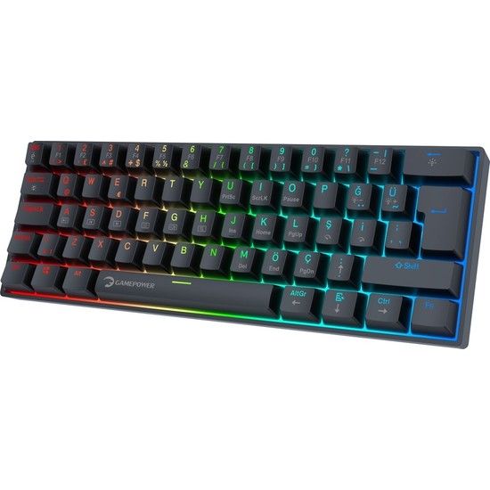 Gamepower Lyra Rgb 60M 62TUŞ Siyah Mekanik Kablolu Red Switch Klavye - 3 Yıl Garantili