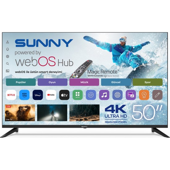 Sunny SN50UPRL-W02M 50'' 127 Ekran Uydu Alıcılı 4K Ultra HD webOS LED TV