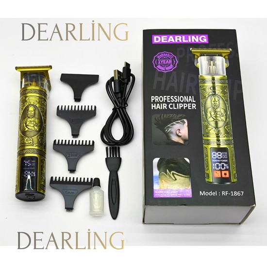 Dearling RF-1867 Profesyonel Saç ve Sakal Tıraş Makinesi - Dijital Göstergeli, Retro Tasarım
