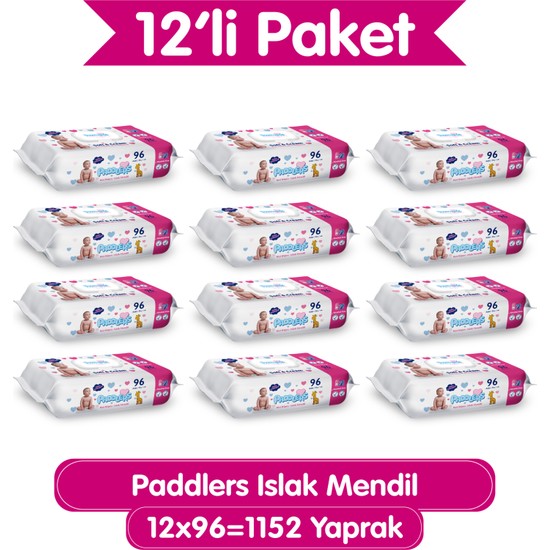 Paddlers Islak Mendil 1152 Yaprak (12x96) – Koli