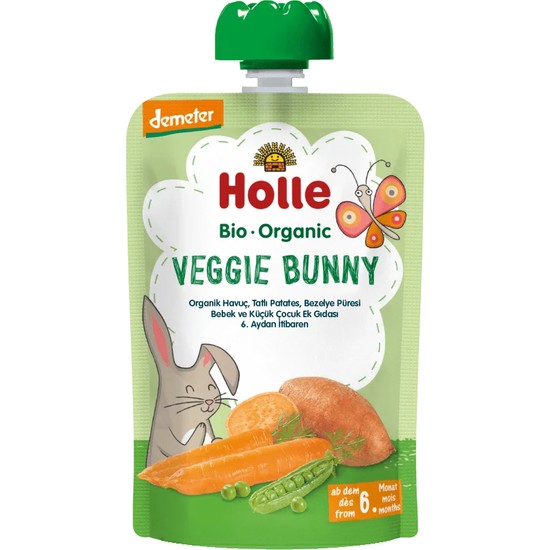 Holle Organik Veggie Bunny(Havuç, Tatlı Patates, Bezelye)